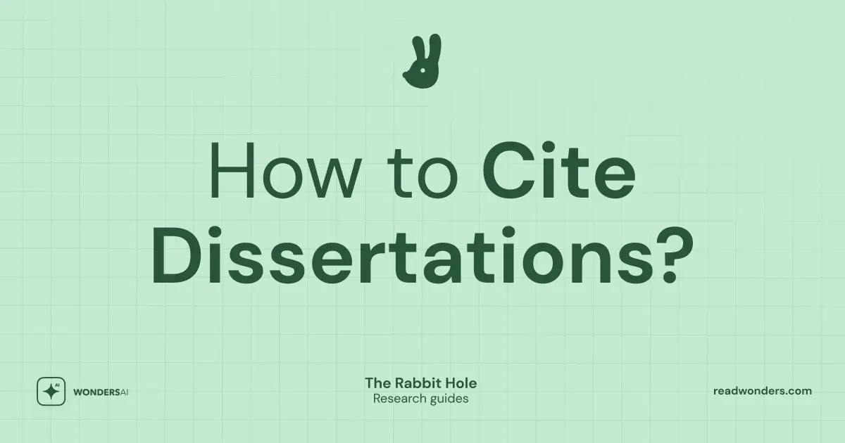 How to Cite a Dissertation or Thesis