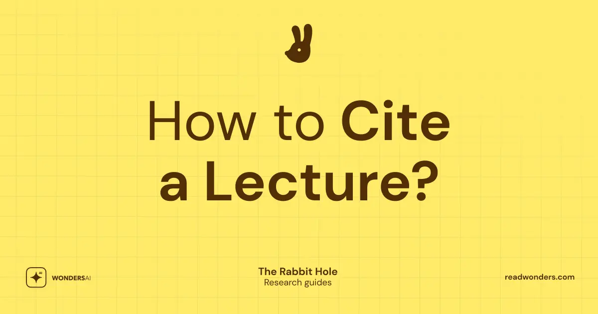 How to Cite a Lecture